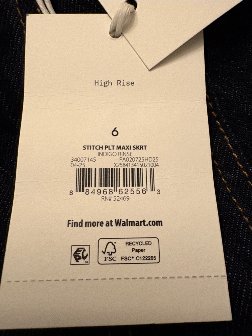 Free Assembly Stitch Pleated Dark Blue Denim Midi Skirt - Picture 11 of 16